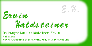 ervin waldsteiner business card